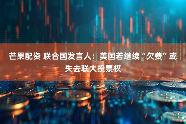 芒果配资 联合国发言人：美国若继续“欠费”或失去联大投票权
